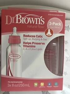 3 NEW DR. BROWN’S PINK 8 Oz BABY BOTTLES BP - Picture 1 of 7