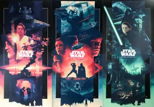 John Guydo Star Wars Trilogie SET Druck Poster Welt Künstler Imperium Jedi - Bild 1 von 7