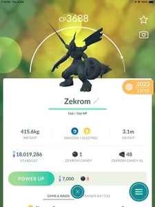 POKÉMON GO⭐ Zekrom Legendary ⭐️ Ultra Friends - Picture 1 of 2