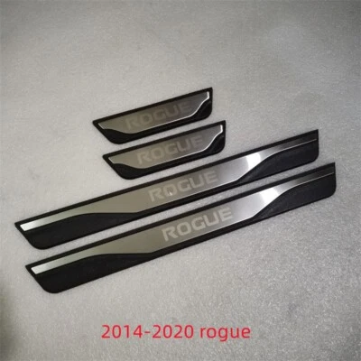 Black Stainless Steel Door Sill plate Guard Protector Cover For Nissan Rogue - Image 1 of 4