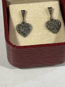 Vintage 925 Sterling Silber Markasiten Ohrringe. Pl1 - Bild 1 von 4
