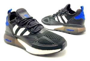 Adidas ZX Boost Boys Shoes Trainers UK Size 5.5 FY1707 Black Blue - Picture 1 of 15