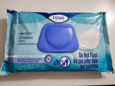 TENA Classic Toallitas para Adultos 7-9/10 x 12.5" 65724 Lote de 5 Paquetes 240 Toallitas Foto 1 de 2