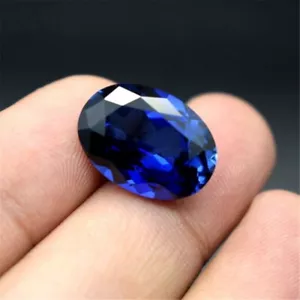 Sapphire Oval Faceted Gemstone Egg Shape Sapphire Gem Multiple Sizes to Choose - Picture 1 of 70