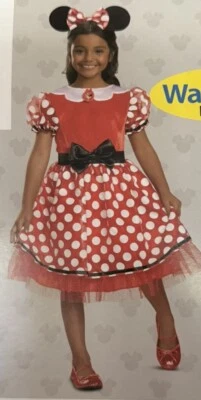Disney Minnie Mouse Costume by Disguise Girls Small (6/6X) Dress & Ears NEW! - Image 1 of 4