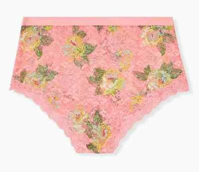 PANGUITA TÓRRIDA CORAL ENCAJE FLORAL CINTURA ALTA talla 1x 2x plus NUEVO CON ETIQUETAS Foto 1 de 3