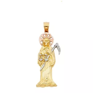 14K Tri Color Gold Devil Religious Pendant For Necklace or Chain - Picture 1 of 4
