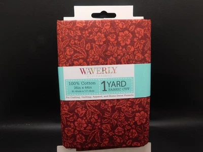 Waverly 100% хлопок ткани 1 ярд предварительный вырез 36 дюймов x 44 дюйма Париж цветочный красный сливы - Изображение 1 из 2