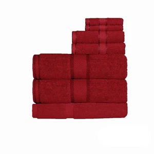 Kingtex 7 Piece 550gsm Cotton Bath Hand Towel Sheet Set Red - Picture 1 of 1