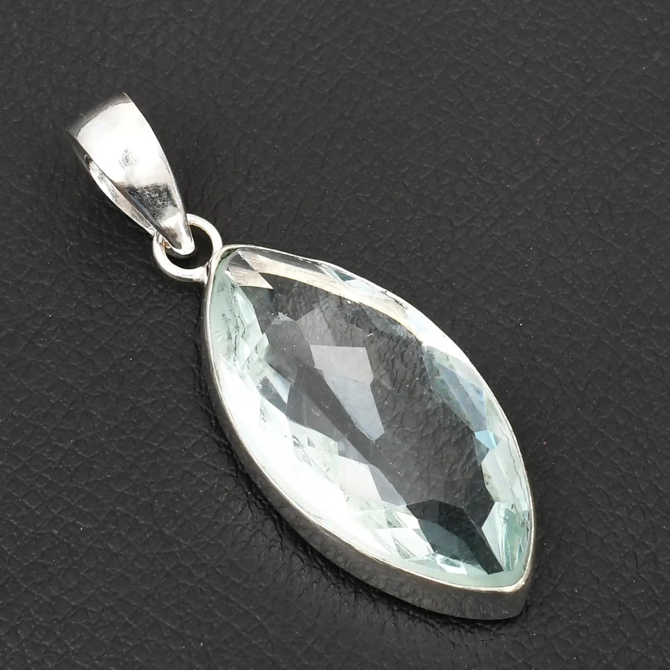 Aquamarine Gemstone Ethnic Handmade Pendant Jewelry For Christmas 2.4" AP-20248 - Image 1 of 1