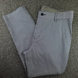 Nike Dri-FIT Pants Mens 36x30 Blue White Stripe Performance Golf Seersucker - Picture 1 of 19