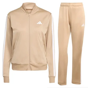 Adidas Tuta Donna XS S M L XL Beige Acetata comoda 3 stripes sport felp pantalon - Imagen 1 de 8