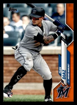 2020 Topps Orange 99 Made #278 Isan Diaz RC - Miami Marlins - Image 1 of 4