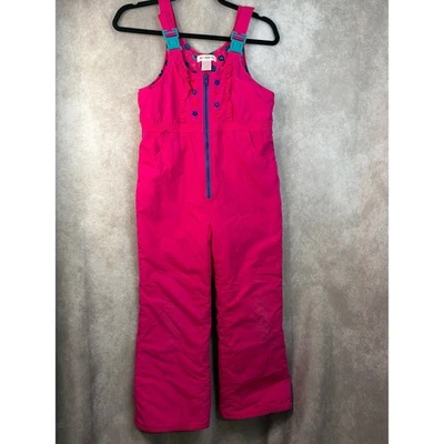 Vintage 80/90s Gymboree Girls Pink Star Heart Flower Snow Bib  Overalls XX Large - Image 1 of 4