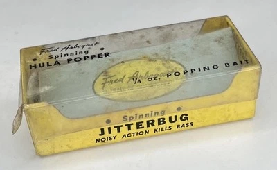 De colección ARBOGAST Jitterbug “CAJA” para señuelo, tamaño giratorio/color rana con tapa de gato sin coincidencia Foto 1 de 4