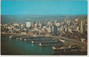 Waterfront Aerial View Seattle WA. Chrome Postcard - Picture 1 of 2