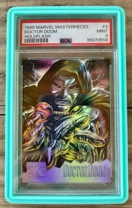 PSA 9 1995 Marvel Masterpieces Holoflash DR. DOOM #3/8 PSA 9 DR. DOOM HOLOFLASH - Bild 1 von 2