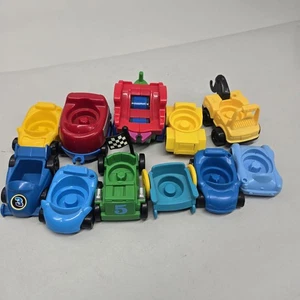 Vintage Fisher Price Little People Chunky Cars Tow racecar Truck Lot of 11 - Picture 1 of 11