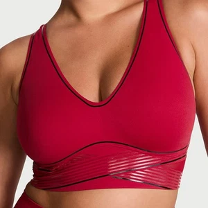Victoria's Secret VSX Plunge BH XL Rot Erhöhen Konturen Low Impact Feuchtigkeitsableitend Neu - Bild 1 von 6