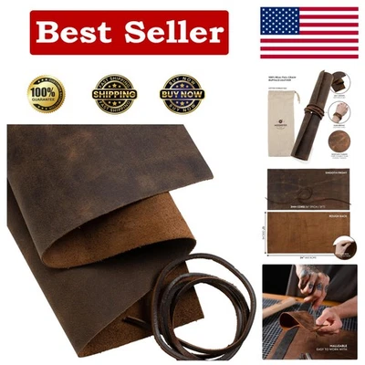 1.5mm Thick Rustic Leather Sheet 12"x24" – Perfect for Creative Projects - Image 1 of 4