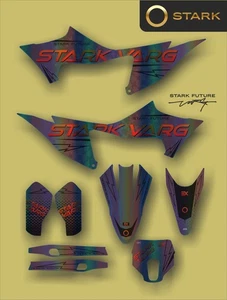 Kit de calcomanías holográficas cromadas Stark Varg eléctricas MX pegatinas gráficos gris EX - Imagen 1 de 2