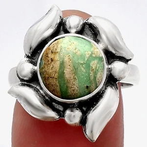 Natural Utah Variscite 925 Sterling Silver Ring s.8 Jewelry R-1125 - Picture 1 of 5