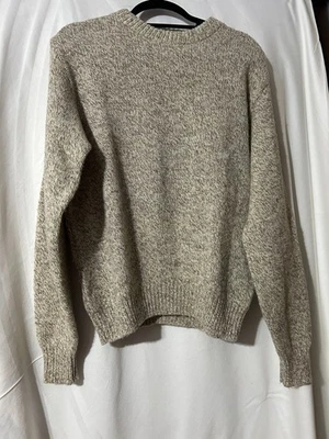 Lands End Long Sleeve Crew Neck Wool Blend Beige Sweater Size L (SW12) - Image 1 of 4