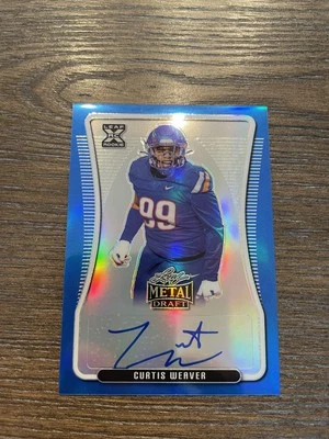 2020 Leaf Metal Draft #BA-CW1 Curtis Weaver Rainbow Blue #/35 - Image 1 of 2