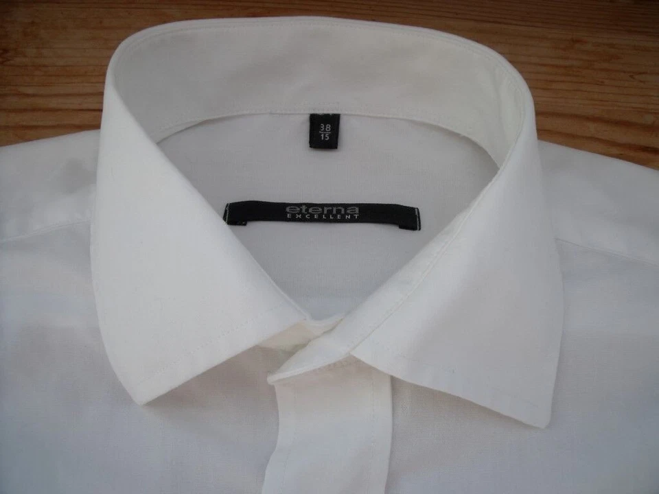 Eterna Eccellente Camicia Manica 38 Bianco Tinta Unita Molto Bene #TA1829 - Immagine 1 di 1