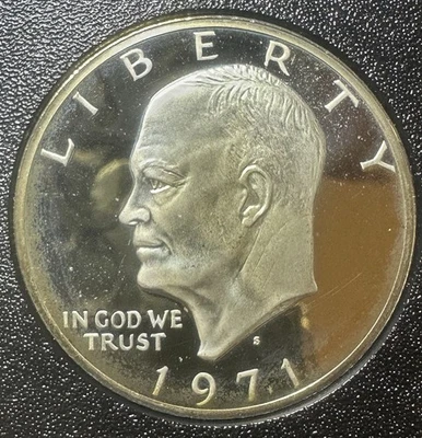 1971 -S 40% Silver Eisenhower Proof DCAM, Dollar Peg Leg Variety, Rare! - Image 1 of 4