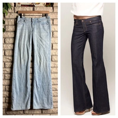True Vintage Y2K Paige Low Rise Flare Jeans Light Wash Size 24 Bootcut 2000s - Image 1 of 4