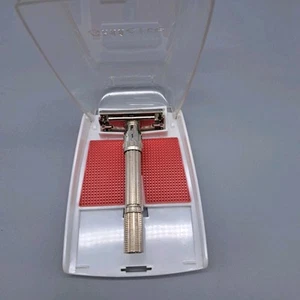 Vintage 1965 Gillette Slim Adjustable 1-9 DE Safety Razor Date Code K4 - Picture 1 of 20