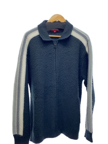 Supreme 23SS maglione a righe con zip a maniche XL acrilico nero