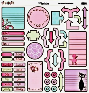 Reminisce GIRLY GIRL JOURNAL 12x12 Cardstock Sticker Sheet scrapbooking - Picture 1 of 1