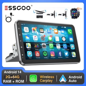 10" Autorradio Android 14 CarPlay GPS 1DIN RDS WIFI Pantalla giratoria MIC 2+64G - Imagen 1 de 15