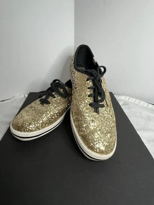 Beautiful Women’s Kate Spade Keds Size 8 Black & Gold - Image 1 of 4