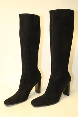 Via Spiga NEW Italy Made Womens Size 10 M Suede Zip Square Toe Heeled Tall Boots - Image 1 of 4