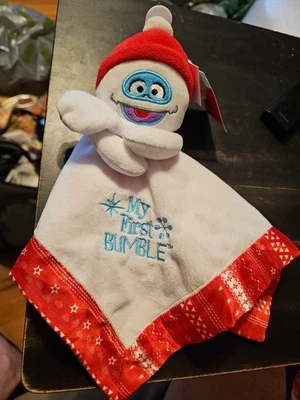 Rudolph Red Nosed Reindeer BUMBLE lovey Security Blanket Toy Rattle Baby 1st New - Image 1 of 2
