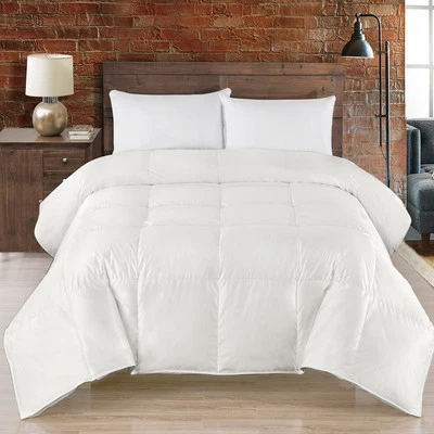 White Silk Goose Down Comforter Heavy Winter Fill High-Extra Warmth 700 FP - Image 1 of 2