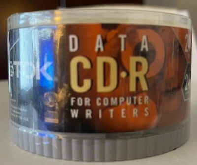 NEW 25 Pack TDK DISCS Data CD-R 24 MINUTE 210MB 24x. For Computer Writers - Image 1 of 4