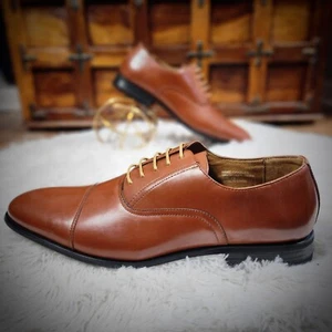 Men's Brown Cap Toe Oxfords Size 13 - Picture 1 of 10