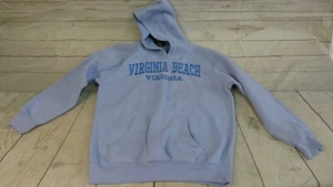 Sunsations Kids Blue Cotton Blend Hoodie “Virginia Beach” Size 18/20 - Picture 1 of 6
