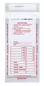 500er-Pack Drop-Pfandsäcke, 4,5 Zoll x 9 Zoll - manipulationssicher, serialisiert - Secur-Pak - Bild 1 von 1