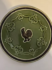 Cracker Barrel Elegant Rooster Green Dinner Plate 9" - Picture 1 of 3