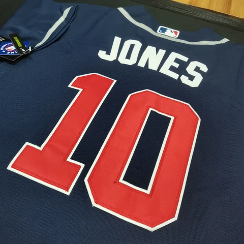 Atlanta Braves #10 Chipper Jones Navy Cool Base Stitched Jersey Cover