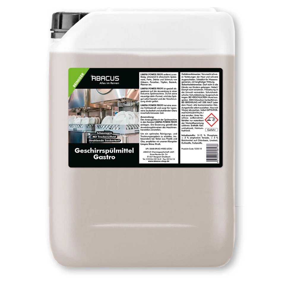(10,00€/L) 25 L Geschirrspülmittel Gastro Reiniger f. Industrie-Spülmaschinen - Bild 1 von 1
