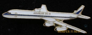 DC-8 HAT LAPEL HAT PIN UP US PILOT CREW DOUGLAS COMMERCIAL AIRPLANE AIRLINER - Picture 1 of 12