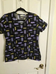 Ladies Batman Scrub top, Black, Purple, Yellow, Size XS, Great Condition - Picture 1 of 2