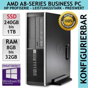 HP Compaq Pro 6305 SFF PC AMD A8-5500B 1 TB SSD 8 GB 16 GB 32 GB DDR3 Win 10 Pro - Bild 1 von 5