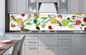 Parete posteriore cucina autoadesiva piastrelle specchio pellicola decorativa paraspruzzi frutta - Foto 1 di 8